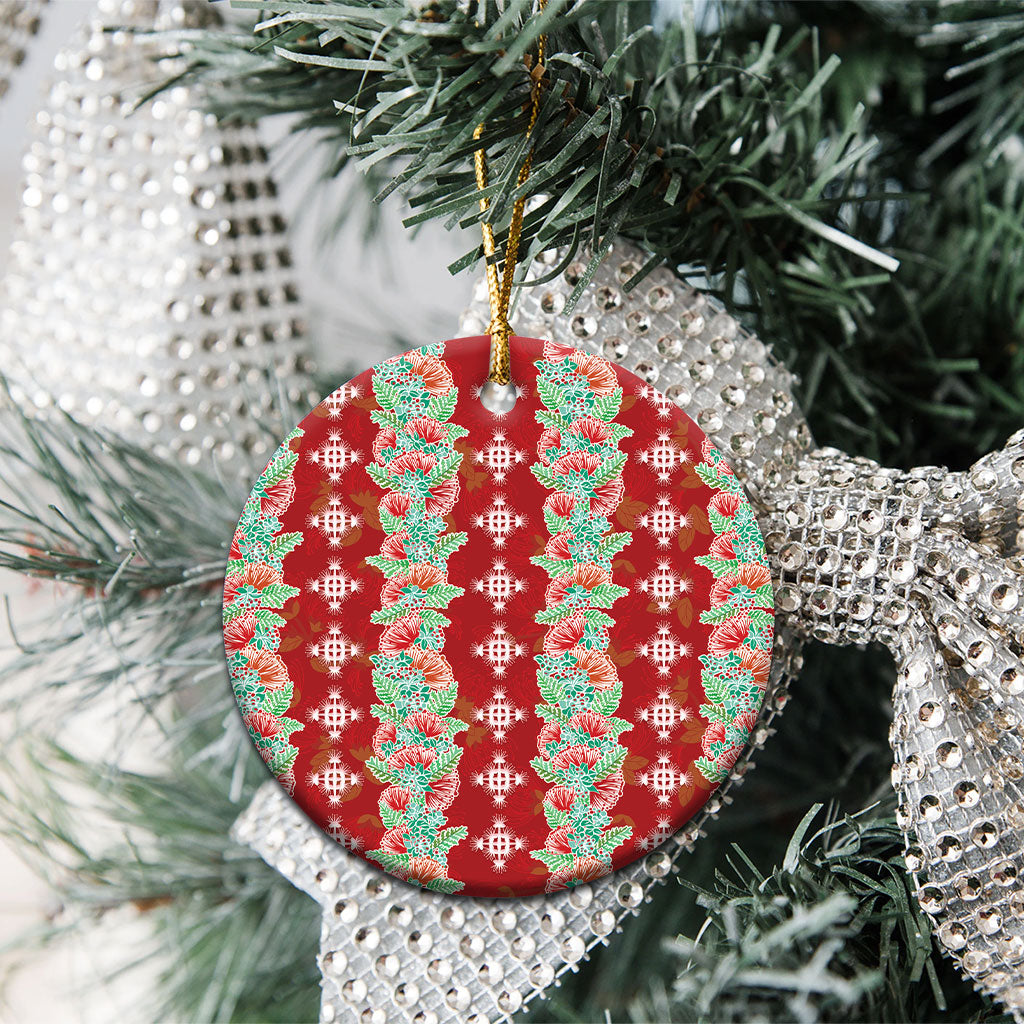 Hawaii Ohia Lehua Ceramic Ornament Tropical Vibes Crimson LT05 - Polynesian Pride
