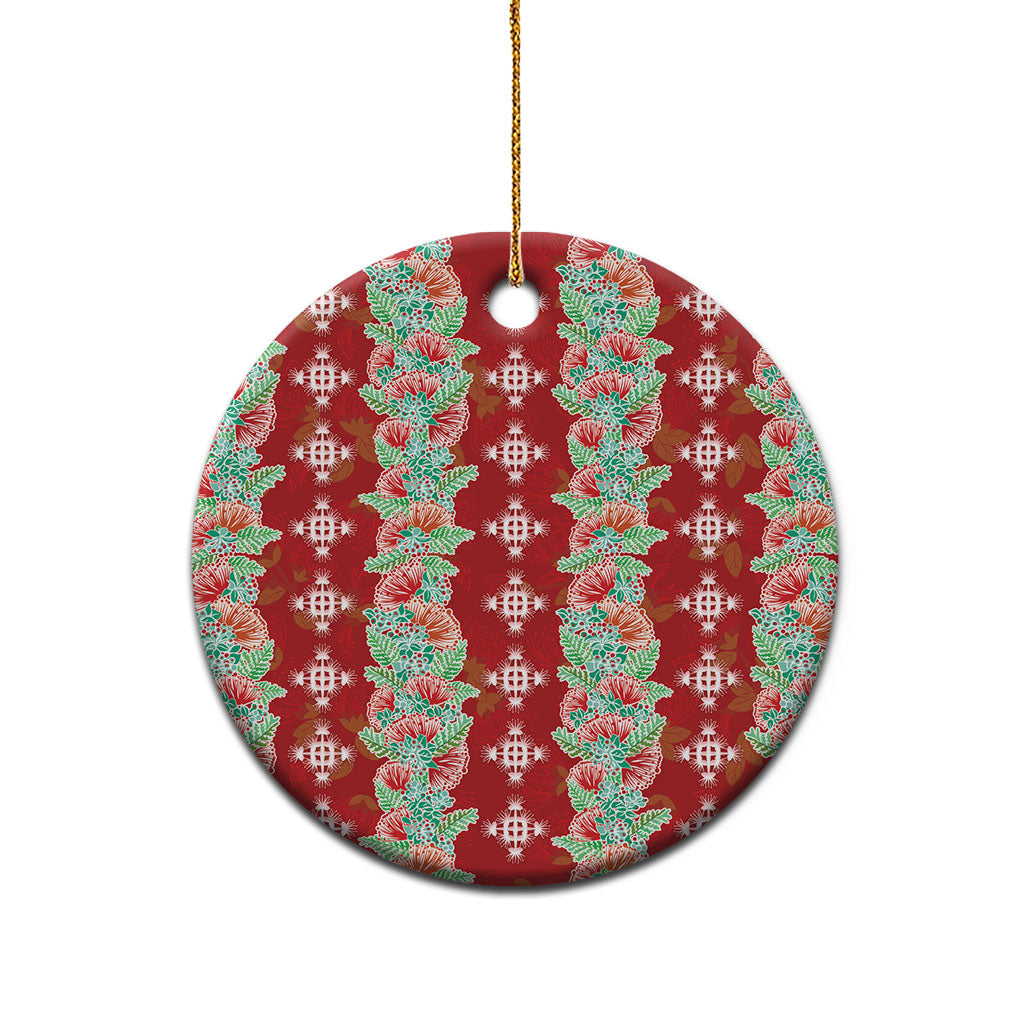 Hawaii Ohia Lehua Ceramic Ornament Tropical Vibes Crimson LT05 - Polynesian Pride