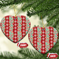 Hawaii Ohia Lehua Ceramic Ornament Tropical Vibes Crimson LT05 Heart Crimson - Polynesian Pride