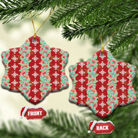 Hawaii Ohia Lehua Ceramic Ornament Tropical Vibes Crimson LT05 Snow Flake Crimson - Polynesian Pride