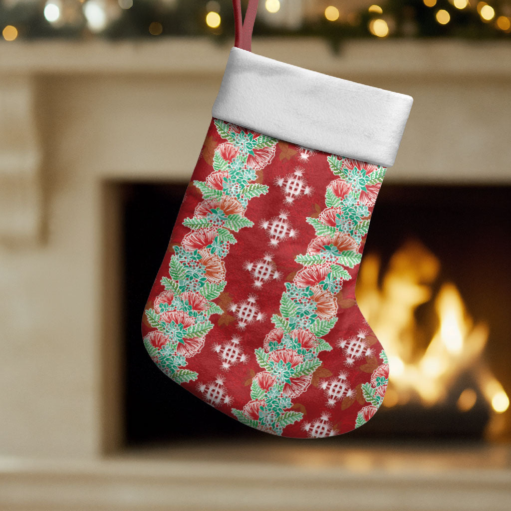 Hawaii Ohia Lehua Christmas Stocking Tropical Vibes Crimson LT05 Set of 2 Crimson - Polynesian Pride