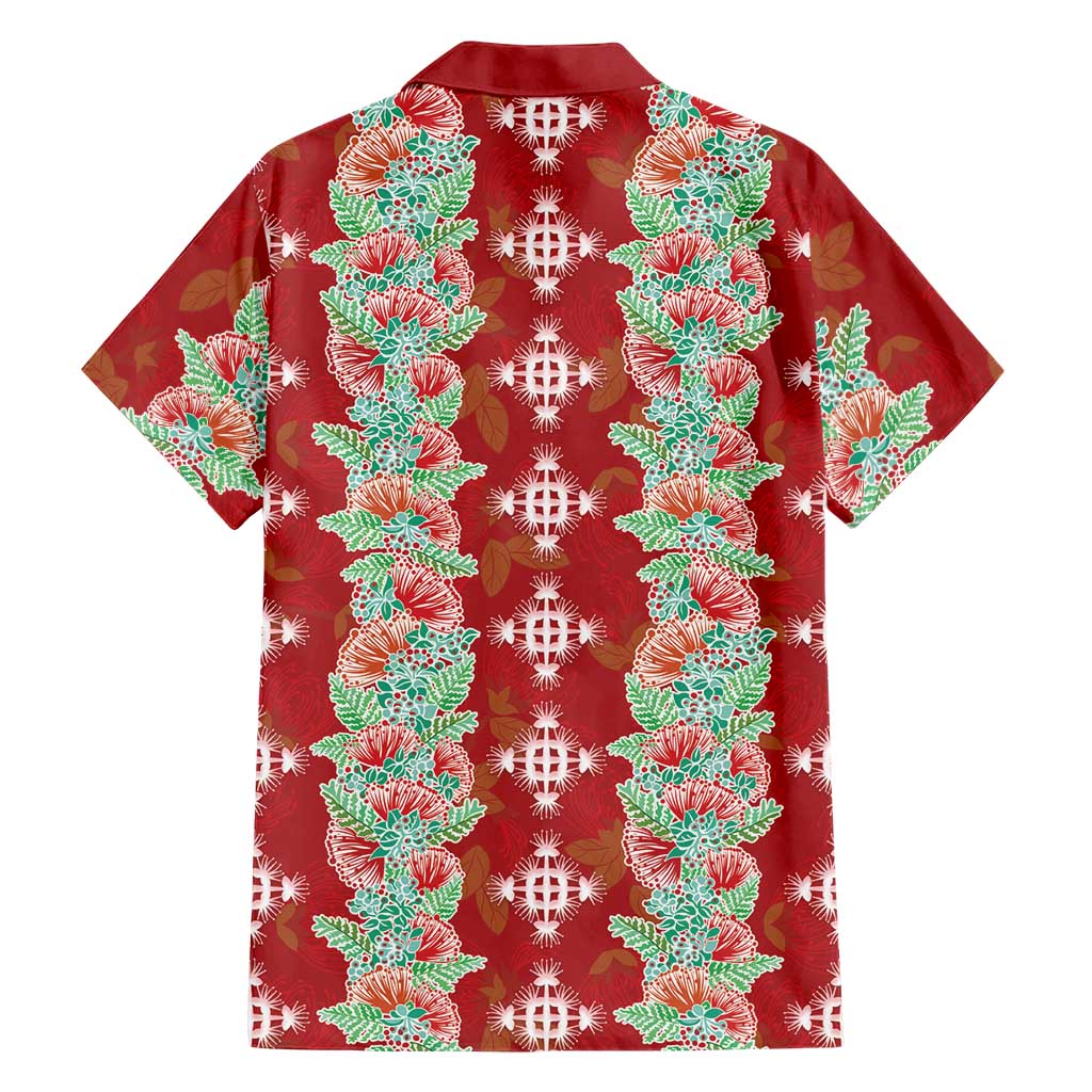 Hawaii Ohia Lehua Family Matching Mermaid Dress and Hawaiian Shirt Tropical Vibes Crimson LT05 - Polynesian Pride