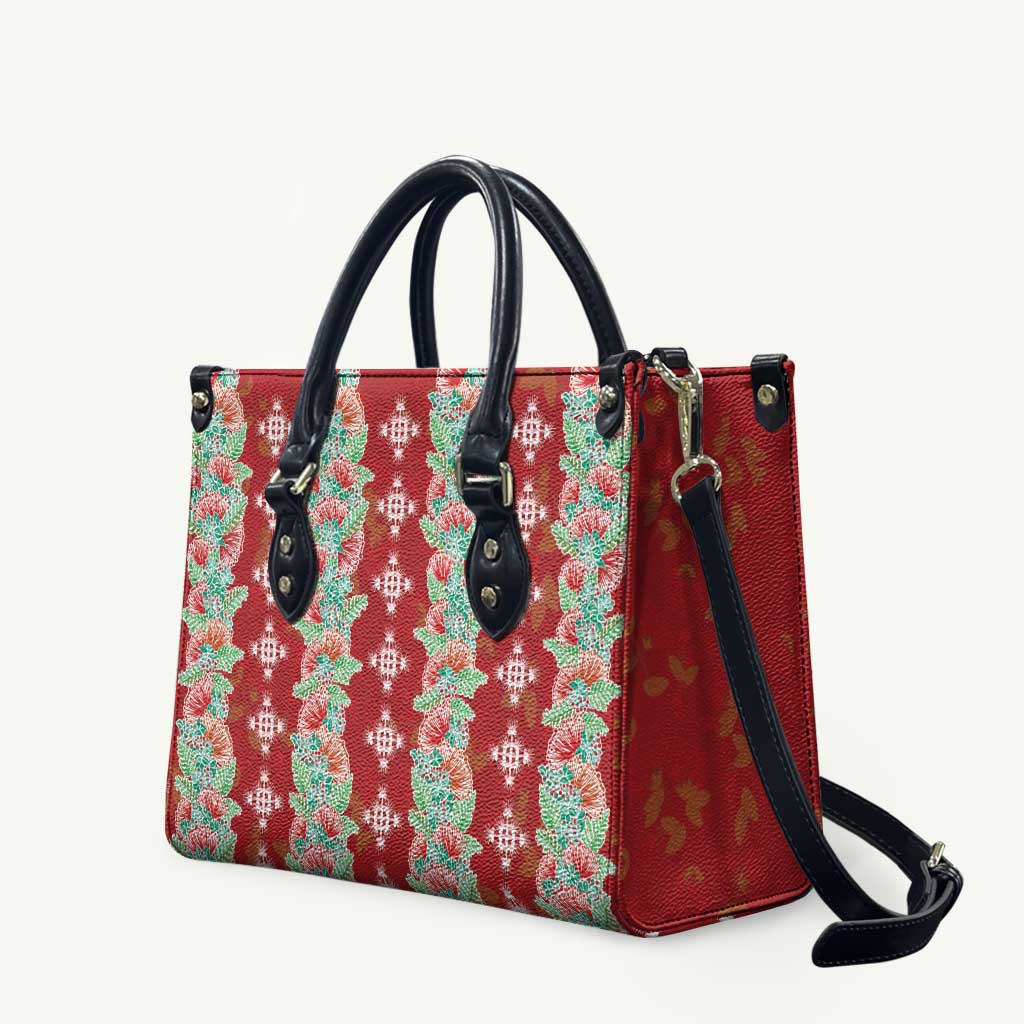 Hawaii Ohia Lehua Leather Bag Tropical Vibes Crimson