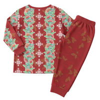 Hawaii Ohia Lehua Christmas Pajama Set Tropical Vibes Crimson LT05 - Polynesian Pride
