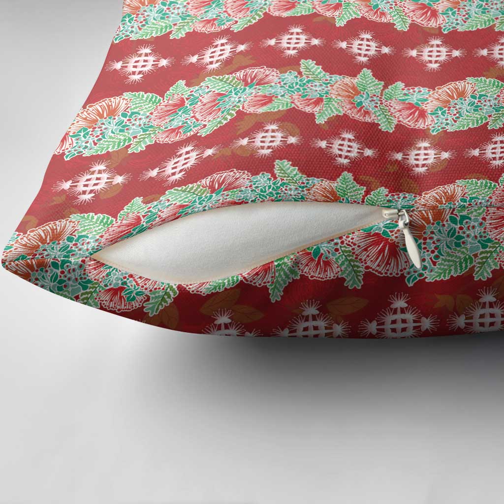 Hawaii Ohia Lehua Pillow Cover Tropical Vibes Crimson