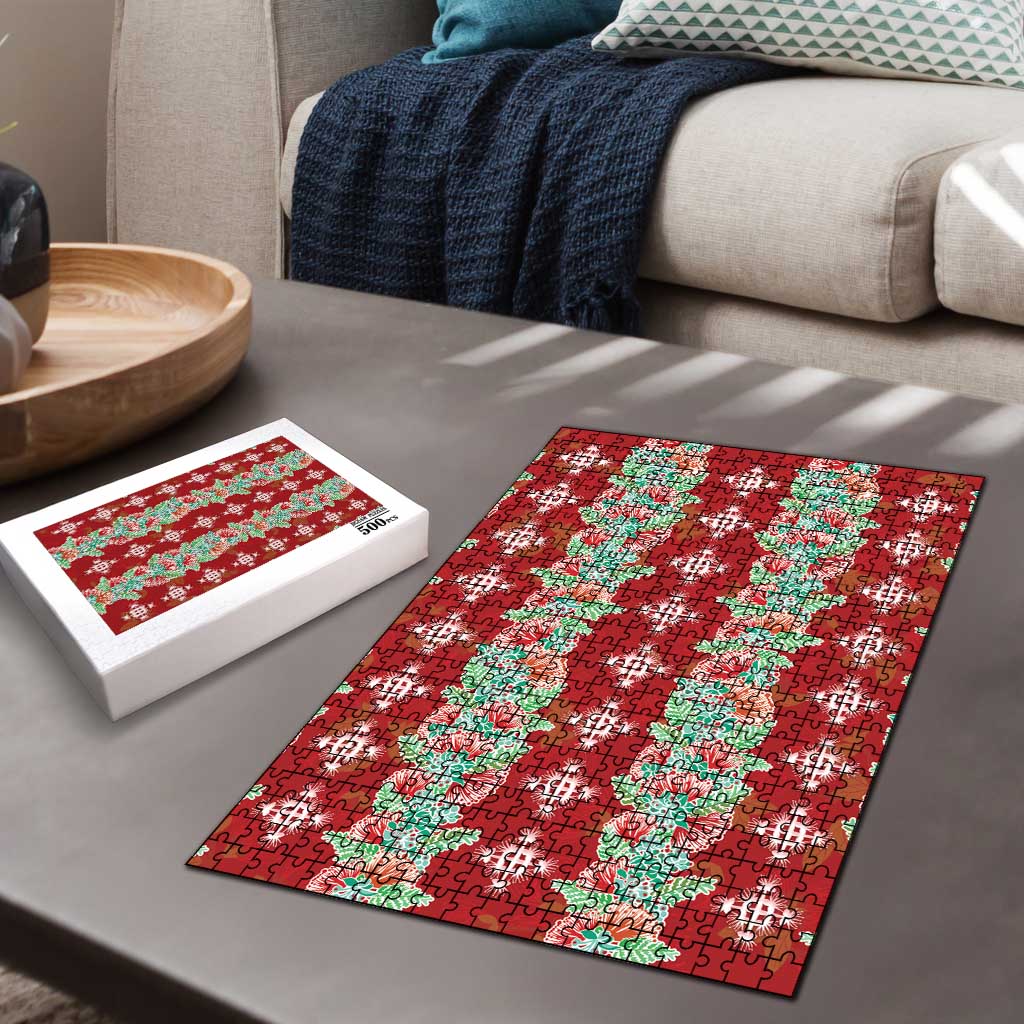 Hawaii Ohia Lehua Puzzle Tropical Vibes Crimson