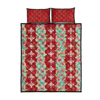 Hawaii Ohia Lehua Quilt Bed Set Tropical Vibes Crimson