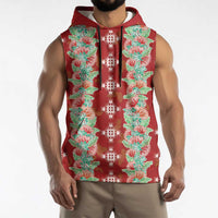 Hawaii Ohia Lehua Sleeveless Hoodie Tropical Vibes Crimson