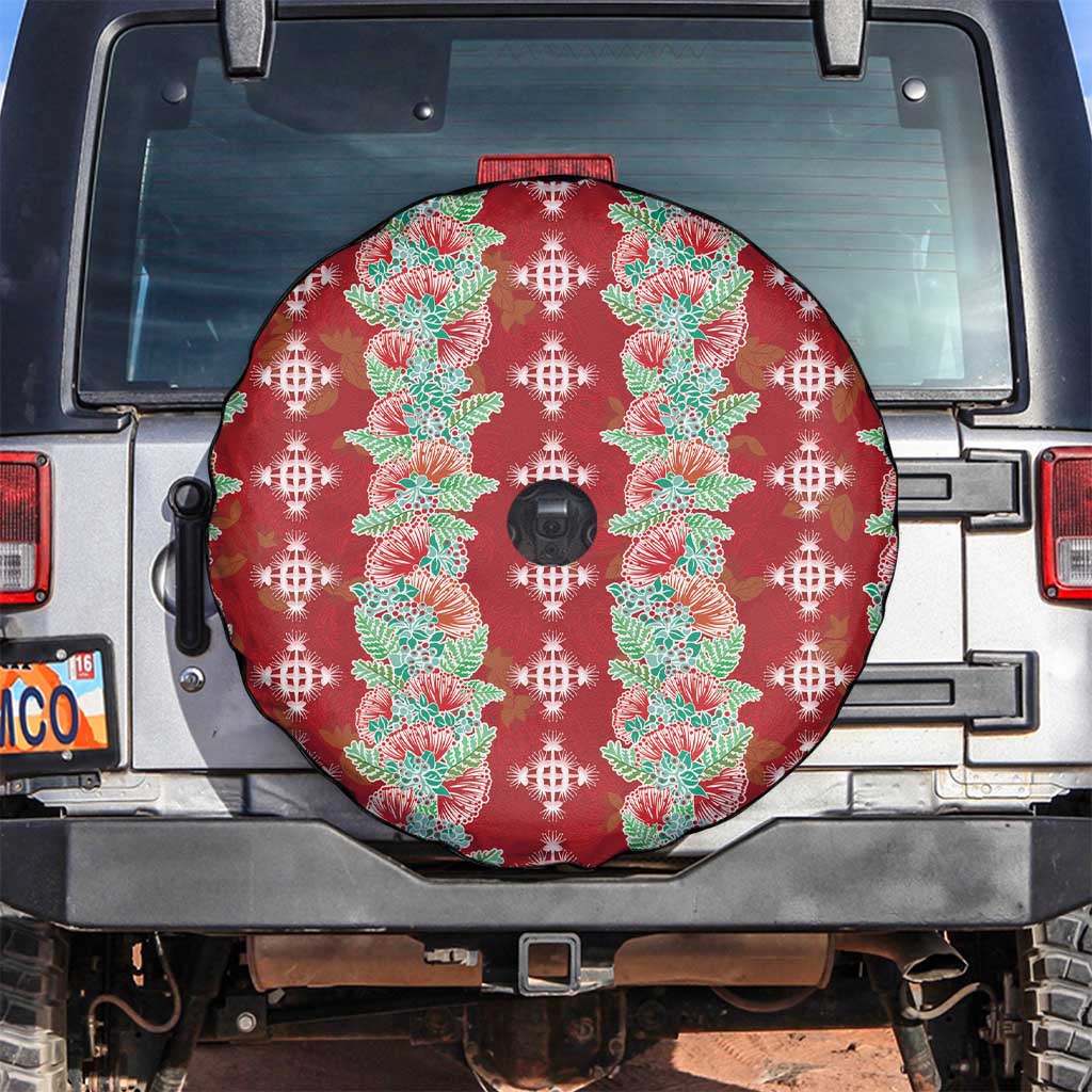 Hawaii Ohia Lehua Spare Tire Cover Tropical Vibes Crimson