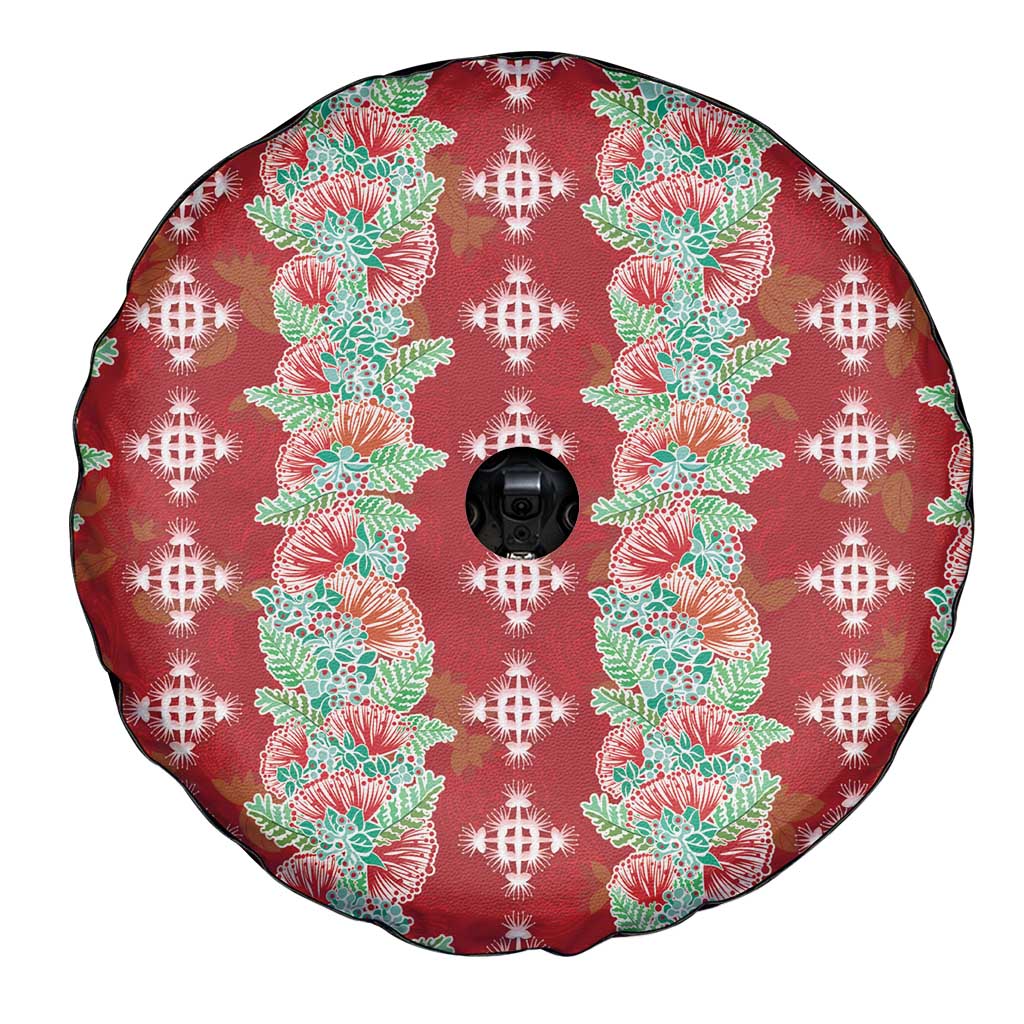 Hawaii Ohia Lehua Spare Tire Cover Tropical Vibes Crimson