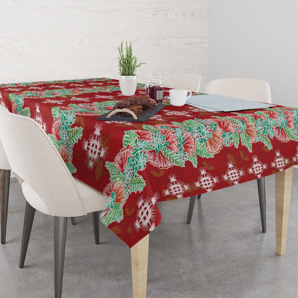 Hawaii Ohia Lehua Tablecloth Tropical Vibes Crimson