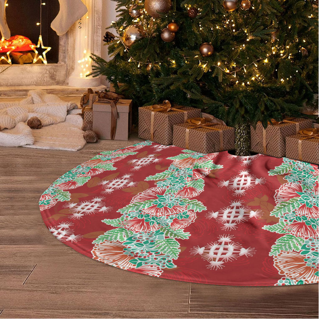 Hawaii Ohia Lehua Tree Skirt Tropical Vibes Crimson LT05 - Polynesian Pride