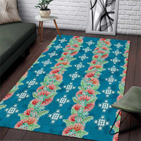 Hawaii Ohia Lehua Area Rug Tropical Vibes Teal
