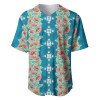 Hawaii Ohia Lehua Baseball Jersey Tropical Vibes Teal