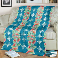Hawaii Ohia Lehua Blanket Tropical Vibes Teal