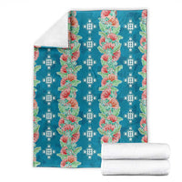 Hawaii Ohia Lehua Blanket Tropical Vibes Teal