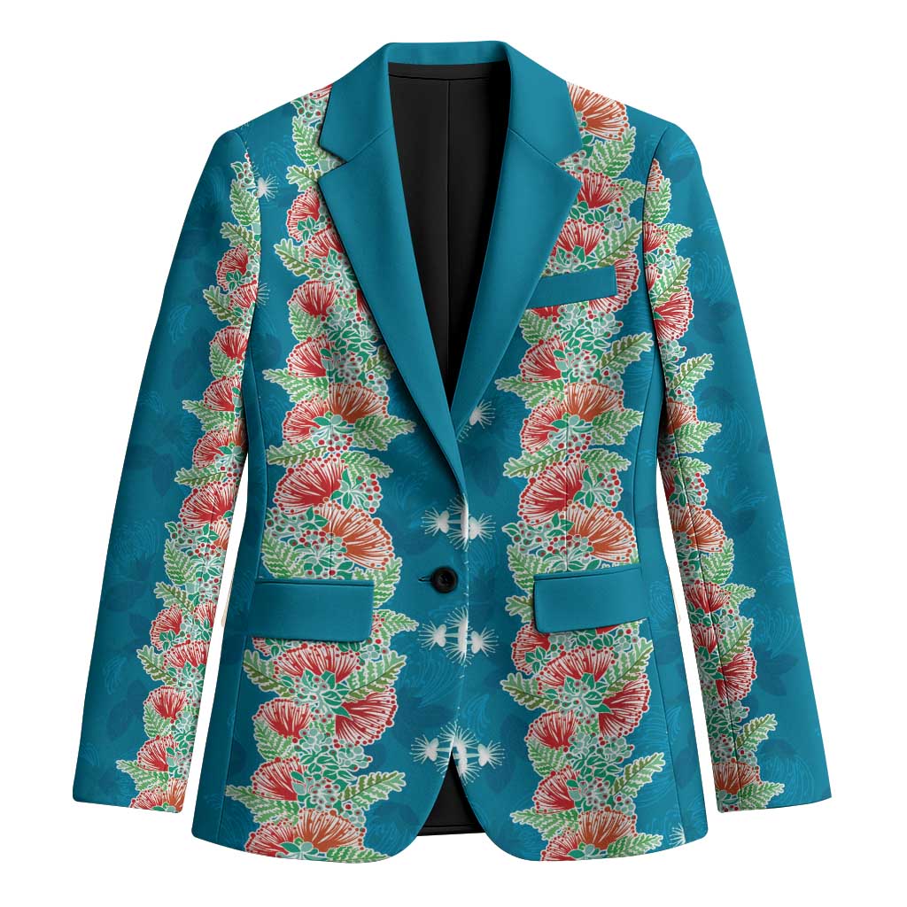 Hawaii Ohia Lehua Blazer Tropical Vibes Teal