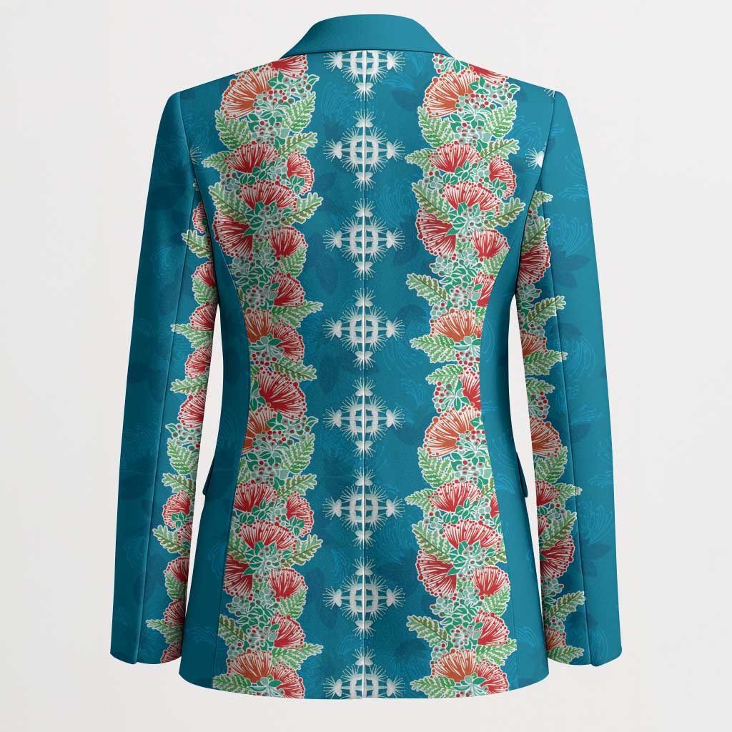 Hawaii Ohia Lehua Blazer Tropical Vibes Teal