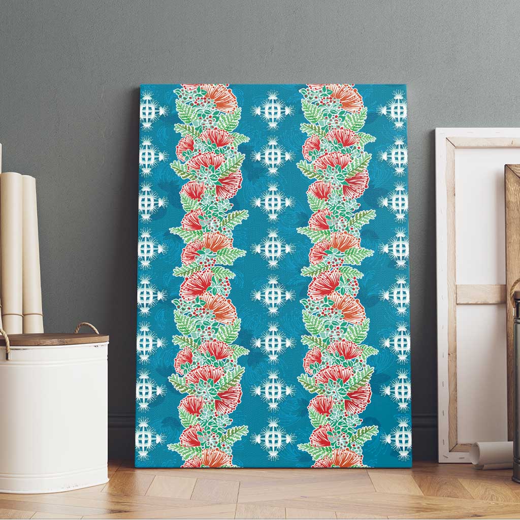 Hawaii Ohia Lehua Canvas Wall Art Tropical Vibes Teal