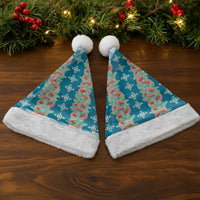Hawaii Ohia Lehua Christmas Santa Hat Tropical Vibes Teal LT05 - Polynesian Pride
