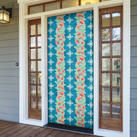 Hawaii Ohia Lehua Door Cover Tropical Vibes Teal