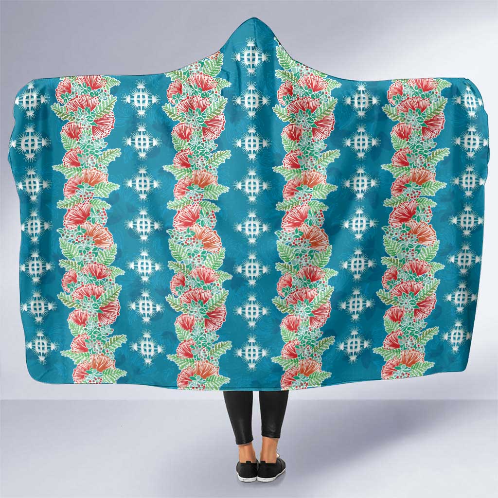 Hawaii Ohia Lehua Hooded Blanket Tropical Vibes Teal