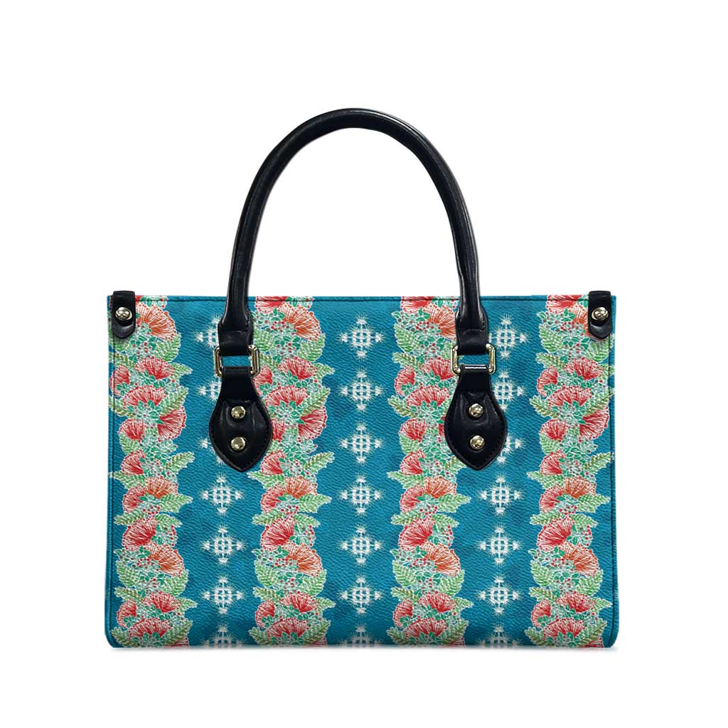 Hawaii Ohia Lehua Leather Bag Tropical Vibes Teal