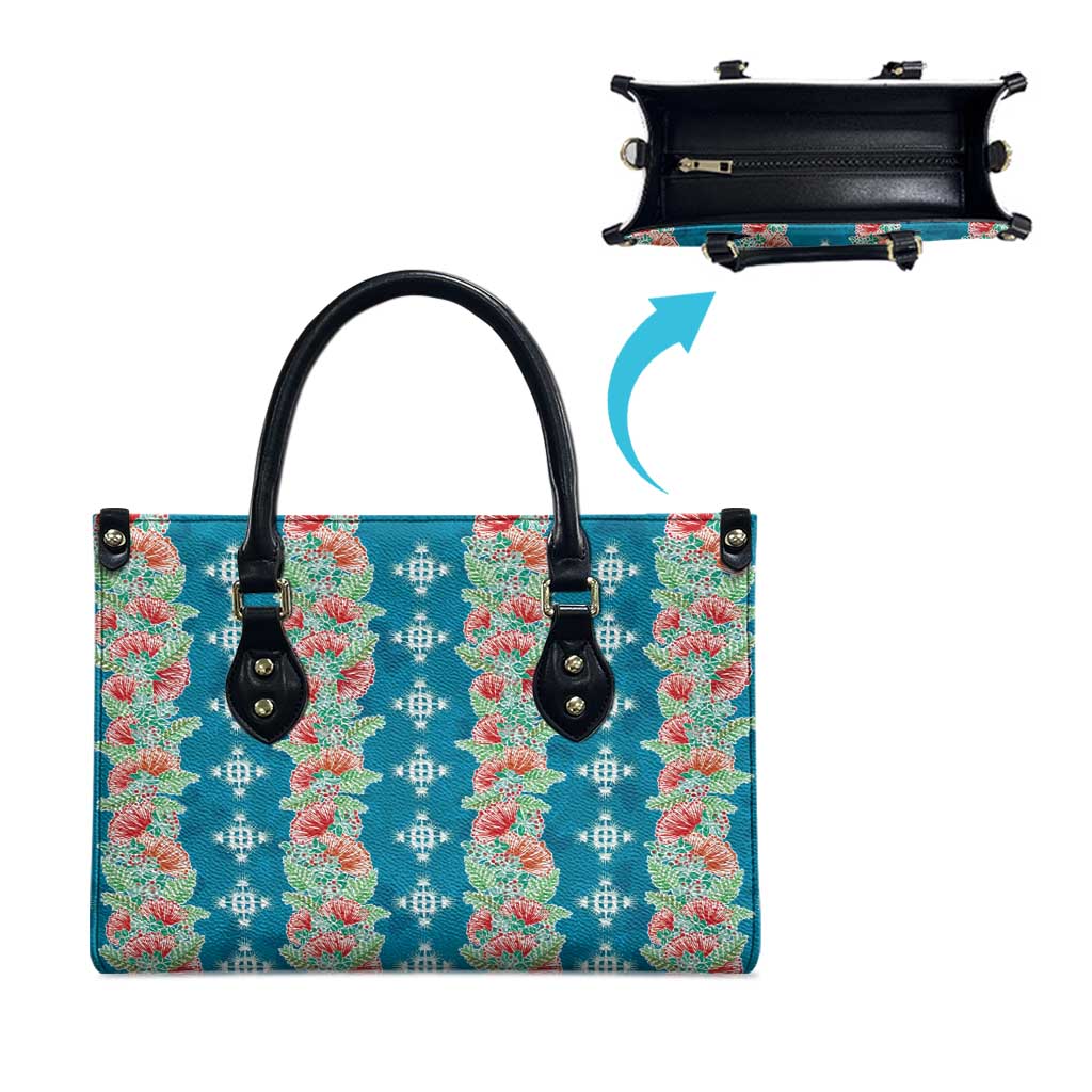 Hawaii Ohia Lehua Leather Bag Tropical Vibes Teal