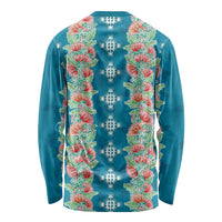 Hawaii Ohia Lehua Long Sleeve Shirt Tropical Vibes Teal