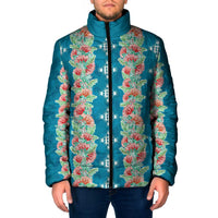Hawaii Ohia Lehua Padded Jacket Tropical Vibes Teal