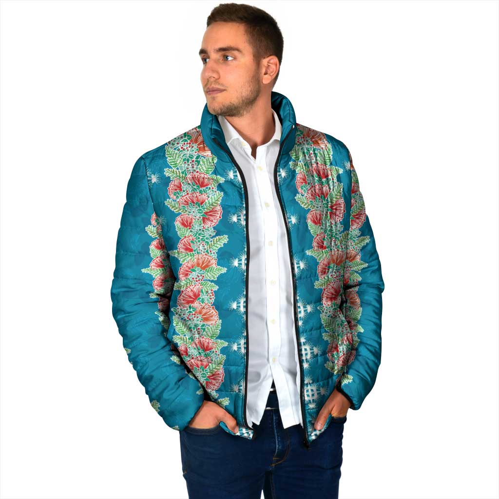 Hawaii Ohia Lehua Padded Jacket Tropical Vibes Teal