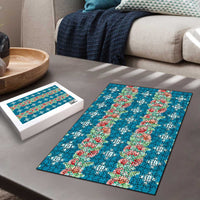 Hawaii Ohia Lehua Puzzle Tropical Vibes Teal