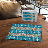 Hawaii Ohia Lehua Puzzle Tropical Vibes Teal