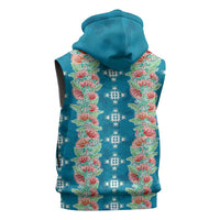 Hawaii Ohia Lehua Sleeveless Hoodie Tropical Vibes Teal