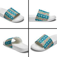 Hawaii Ohia Lehua Slide Sandals Tropical Vibes Teal