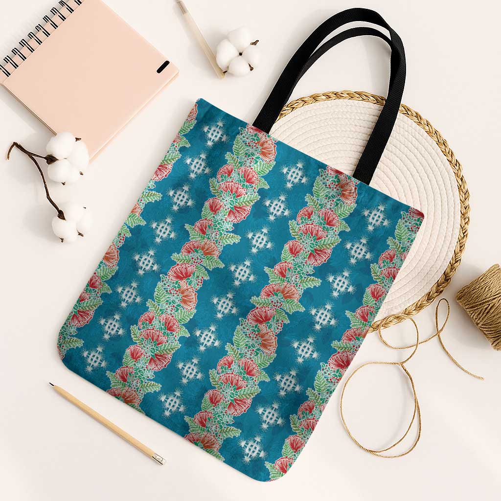 Hawaii Ohia Lehua Tote Bag Tropical Vibes Teal
