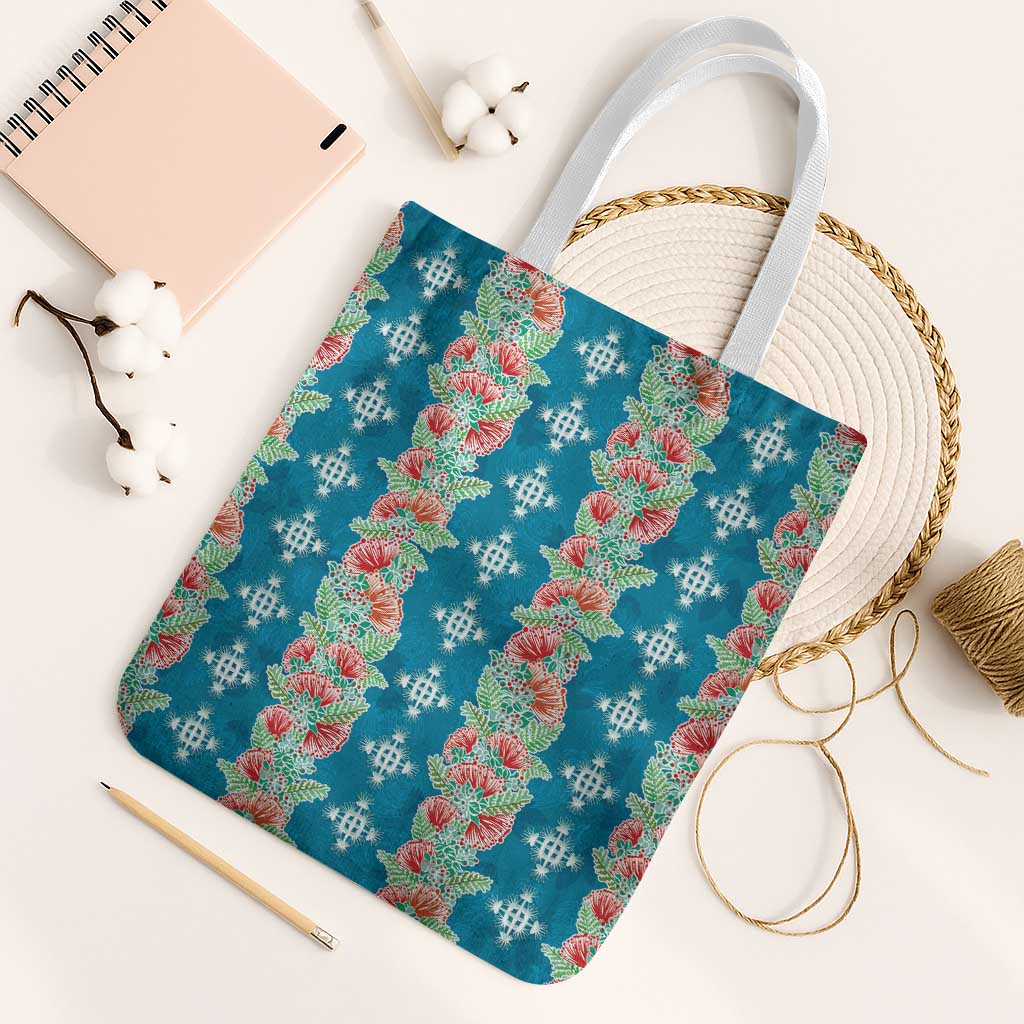 Hawaii Ohia Lehua Tote Bag Tropical Vibes Teal