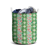 Hawaii Ohia Lehua Laundry Basket Tropical Vibes Green