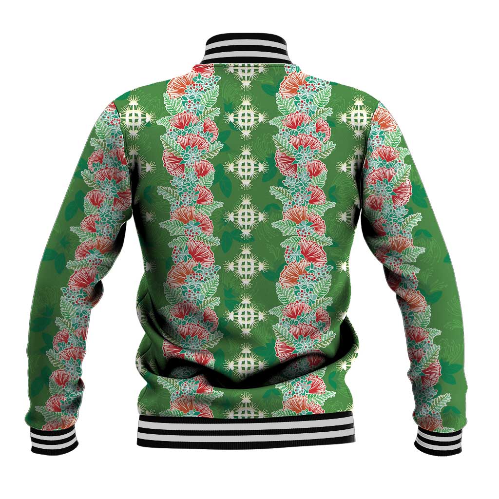 Hawaii Ohia Lehua Baseball Jacket Tropical Vibes Green