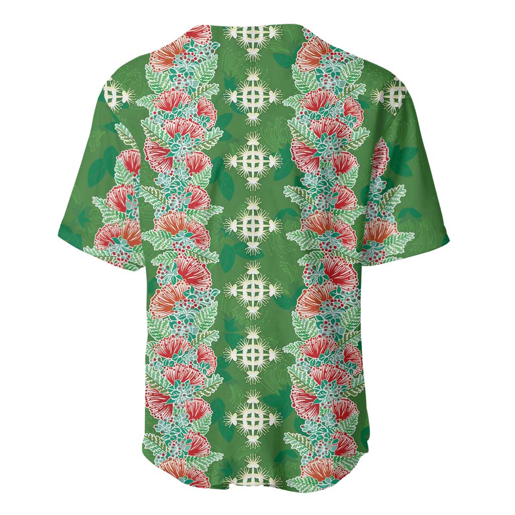 Hawaii Ohia Lehua Baseball Jersey Tropical Vibes Green