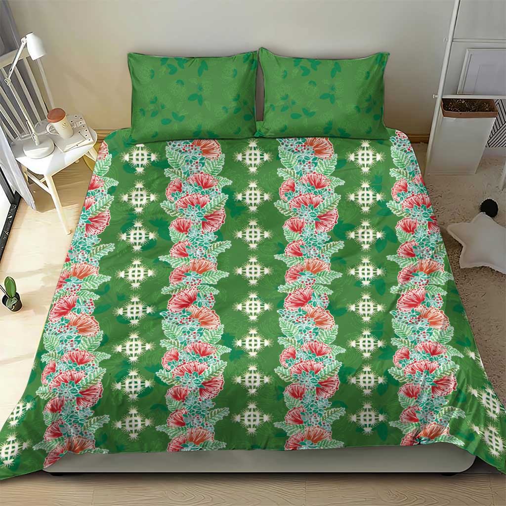 Hawaii Ohia Lehua Bedding Set Tropical Vibes Green