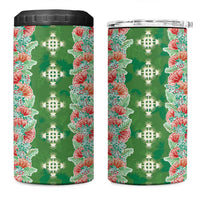 Hawaii Ohia Lehua 4 in 1 Can Cooler Tumbler Tropical Vibes Green
