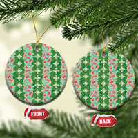 Hawaii Ohia Lehua Ceramic Ornament Tropical Vibes Green LT05 Circle Green - Polynesian Pride