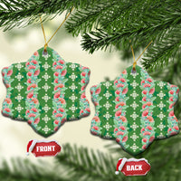 Hawaii Ohia Lehua Ceramic Ornament Tropical Vibes Green LT05 Snow Flake Green - Polynesian Pride