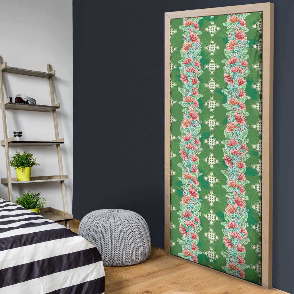 Hawaii Ohia Lehua Door Cover Tropical Vibes Green