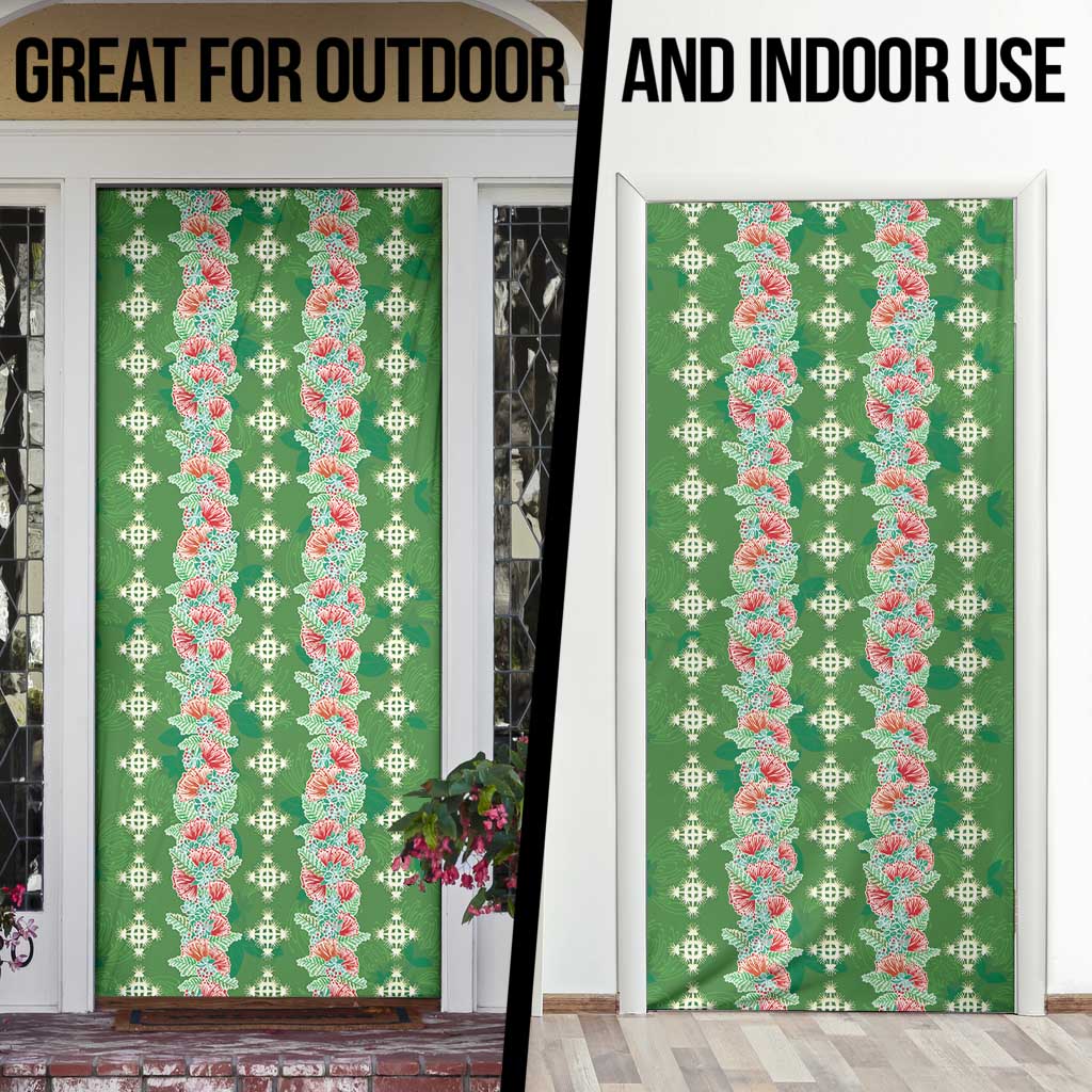 Hawaii Ohia Lehua Door Cover Tropical Vibes Green