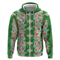 Hawaii Ohia Lehua Hoodie Tropical Vibes Green