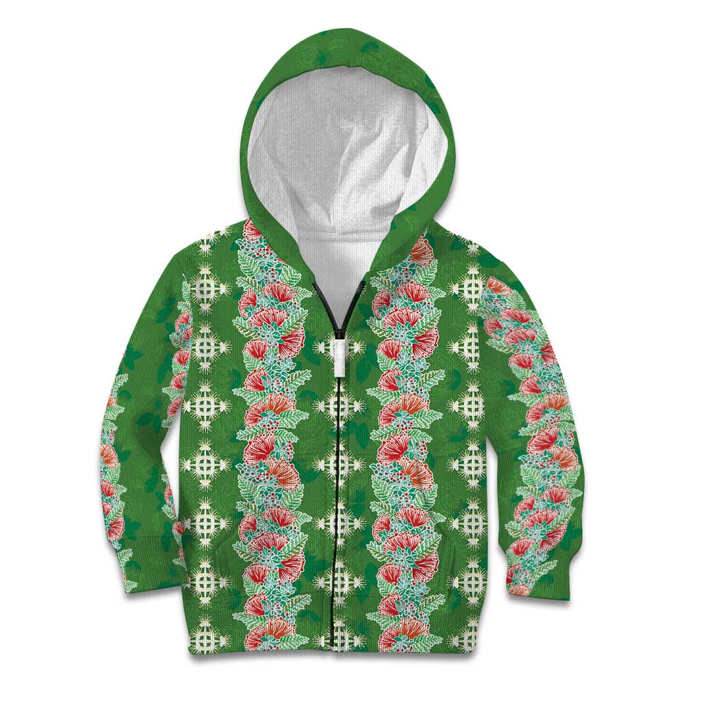 Hawaii Ohia Lehua Kid Hoodie Tropical Vibes Green