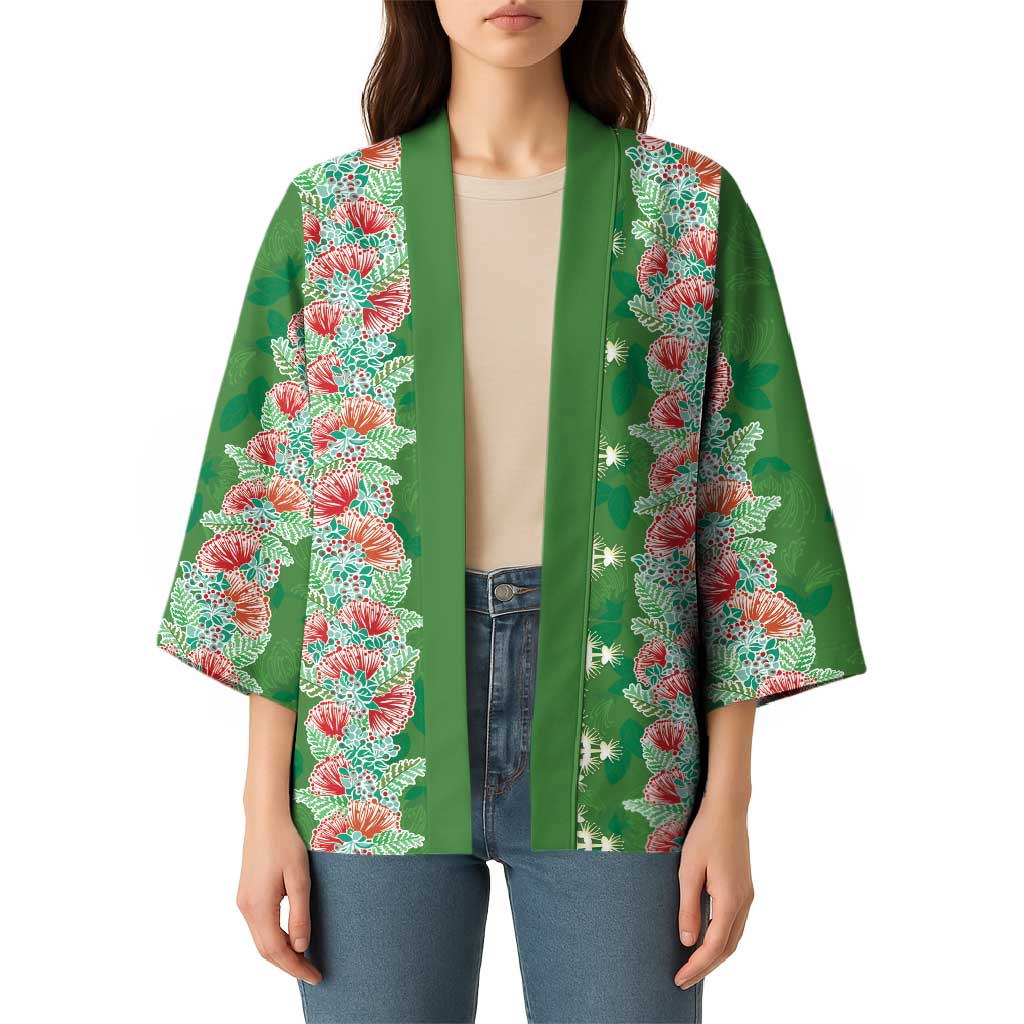 Hawaii Ohia Lehua Kimono Tropical Vibes Green