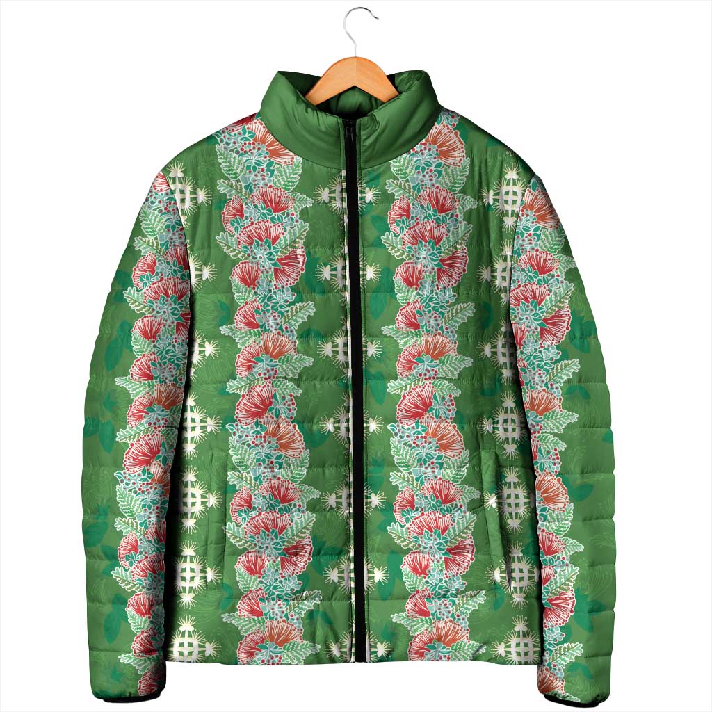 Hawaii Ohia Lehua Padded Jacket Tropical Vibes Green